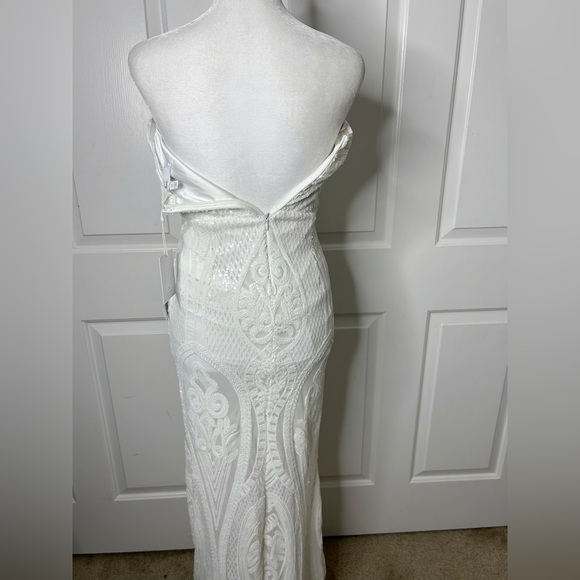 Lulu’s Magnificent Love White Sequin Strapless Maxi Dress (Size XS) - Picture 8 of 11